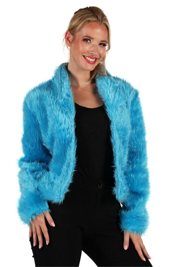 Bontjasje Turquoise - Zachte Pluche Jas - Dames