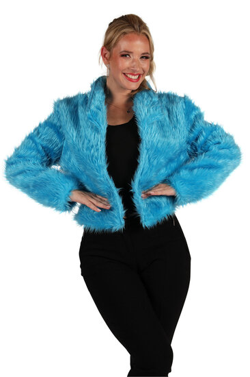 Bontjasje Turquoise - Zachte Pluche Jas - Dames