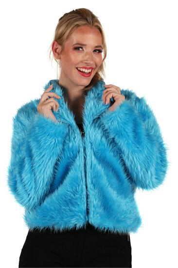 Bontjasje Turquoise - Zachte Pluche Jas - Dames