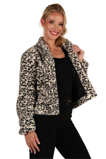 Bontjasje Sneeuwpanter - Zachte Pluche Jas - Dames