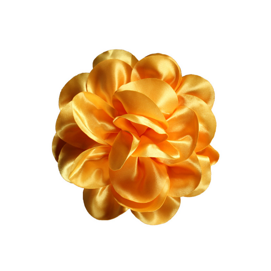 Decoratie Speld - Satijnen Bloem - Geel