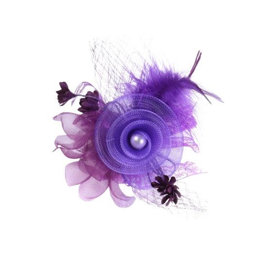 Decoratie Speld - Bloem met Parel - Paars