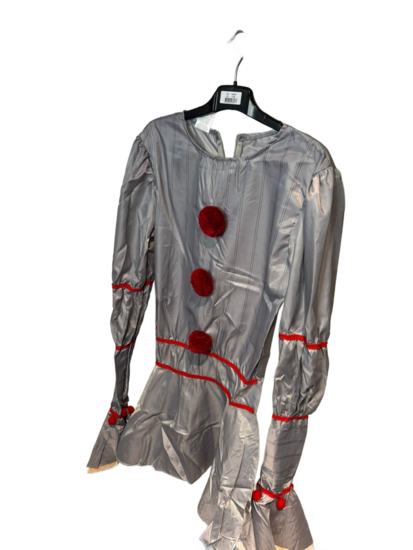 Tweedehands- Clownspak- Maat XS - Grijs