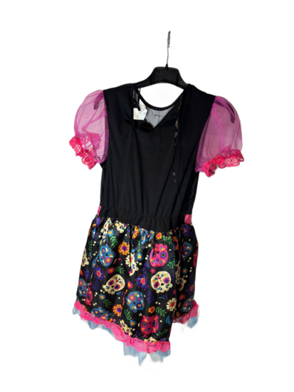 Tweedehands- Mexicaans Jurkje- Maat 164- Roze