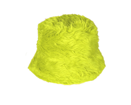 Bucket Hat Pluche - Geel  - Volwassenen