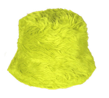 Bucket Hat Pluche - Geel  - Volwassenen