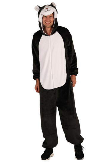 Onesie Poezenkostuum - Pluche - Volwassenen - Zwart-Wit