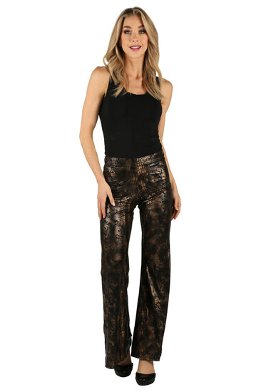 Damesbroek Snakeskin - Goud - Wijde Pijp - Jaren 80 &amp; 90 Disco