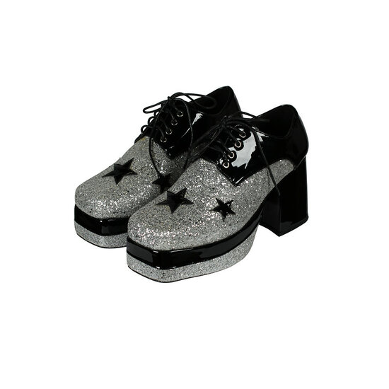 Herenschoenen - Foute Party - Glamrock - Zilver