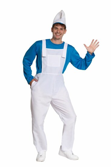 Smurf Kostuum Blauw-Wit - Heren