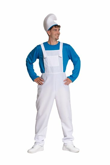 Smurf Kostuum Blauw-Wit - Heren