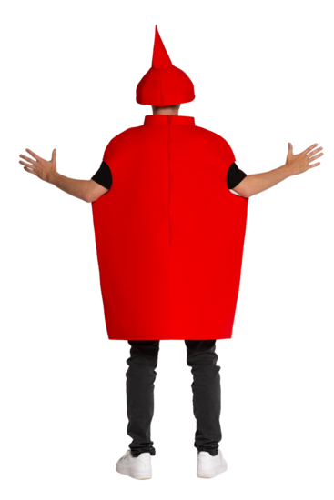 Ketchup Fles Kostuum - Rood - Volwassenen