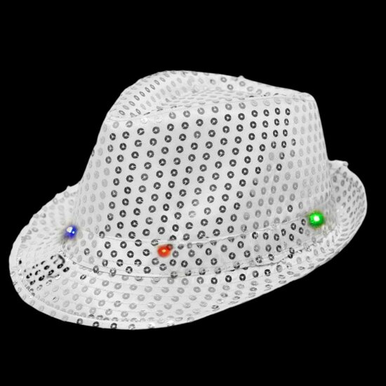 Hoed Lichtjes Pailletten - Disco - Zilver