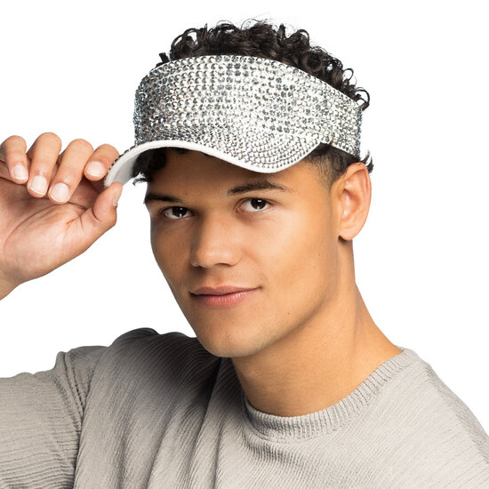 Festival Zonneklep - Glam Zilver - Strass Steentjes