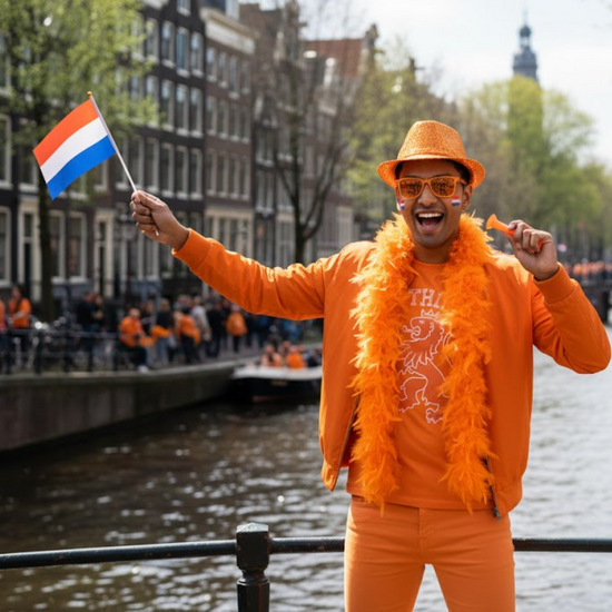 Hoed Pailletten - Neon Oranje - Koningsdag