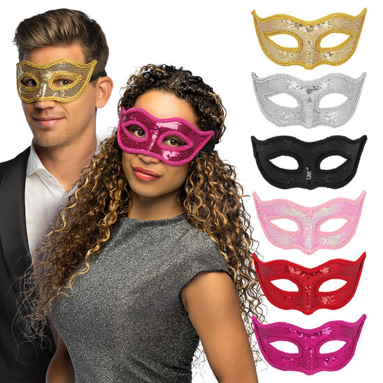 Oogmasker Venice Sequins - Gala Masker - Assorti