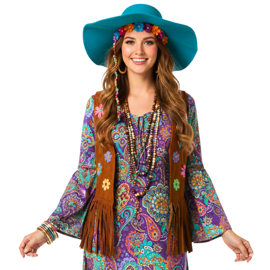 Hippie Flaphoed &ndash; Turquoise &ndash; Jaren &rsquo;70