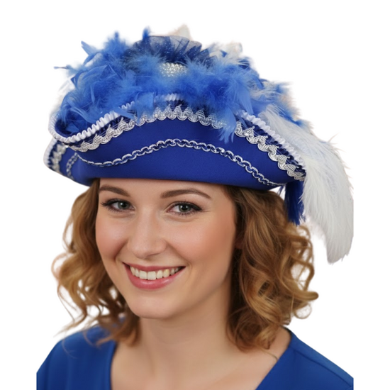 Piratenhoed Driesteek - Premium Class - Blauw - Volwassenen