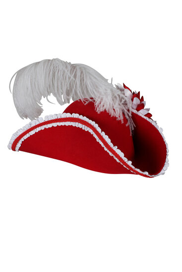 Piratenhoed Driesteek - Premium Class - Rood - Volwassenen