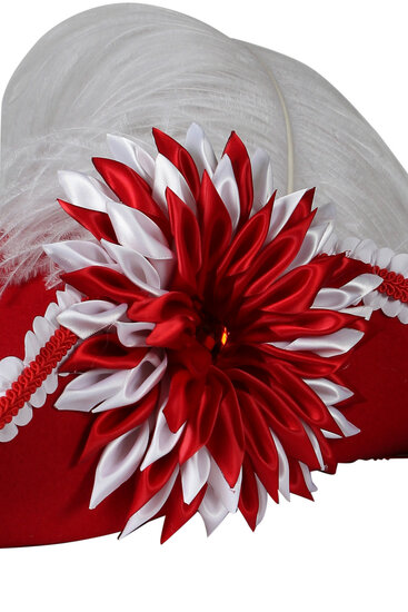 Piratenhoed Driesteek - Premium Class - Rood - Volwassenen