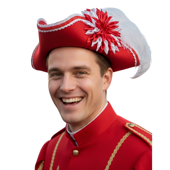 Piratenhoed Driesteek - Premium Class - Rood - Volwassenen