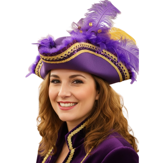 Piratenhoed Driesteek - Premium Class - Paars - Volwassenen