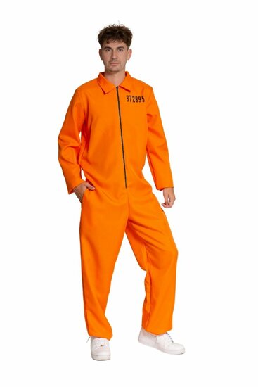 Gevangene Jumpsuit Kostuum Heren &ndash; Oranje Prisoner Overall