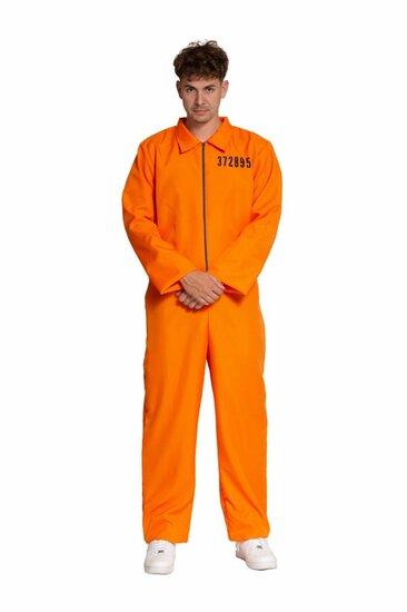 Gevangene Jumpsuit Kostuum Heren &ndash; Oranje Prisoner Overall