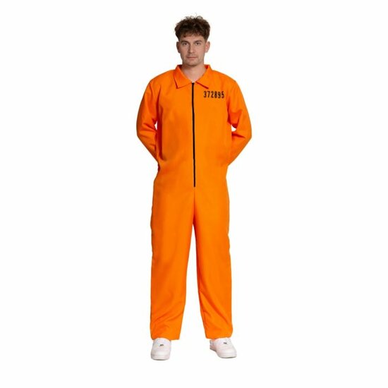 Gevangene Jumpsuit Kostuum Heren &ndash; Oranje Prisoner Overall