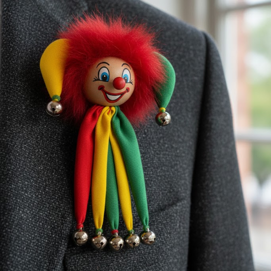 Clownbroche - August- Rood-Geel-Groen