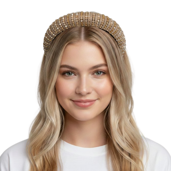 Haarband Glitter Steentjes - Goud