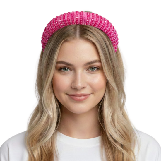 Haarband Glitter Steentjes - Roze