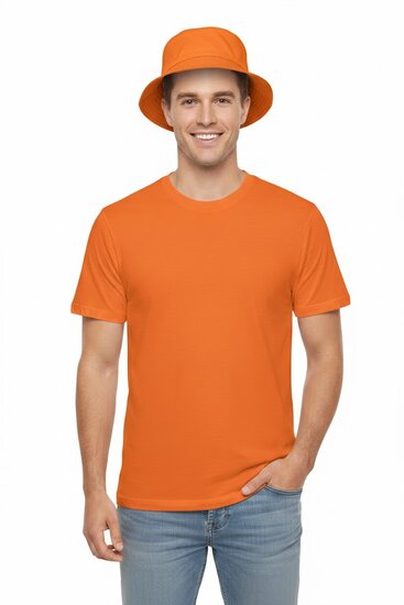 Bucket Hat Oranje - Katoen - Visserhoedje - Volwassenen