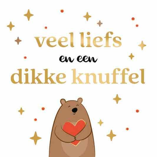 Wenskaart Daisy XL - Veel Liefs Dikke Knuffel - met Envelop