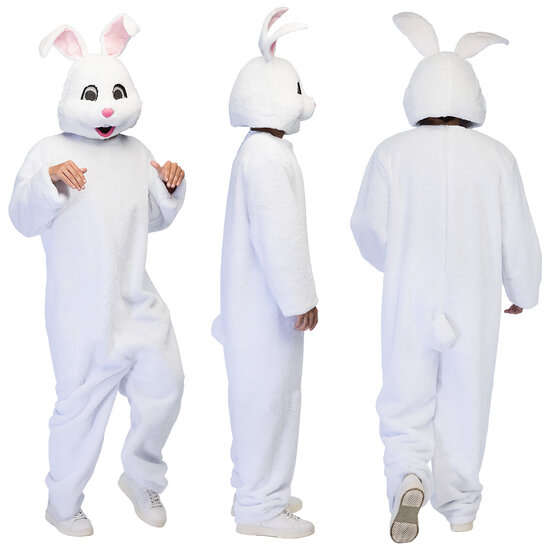 Konijnen Kostuum - Pluche Wit - Volwassenen
