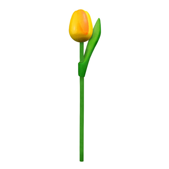Souvenir - Tulp op Steel - Hout - Geel-Oranje