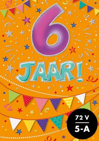 Verjaardagskaart - That Funny Age - 6 jaar - met Envelop