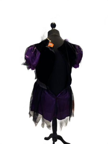 Tweede kans - Nieuw - Heksenjurk - spider - kort model - zwart - paars