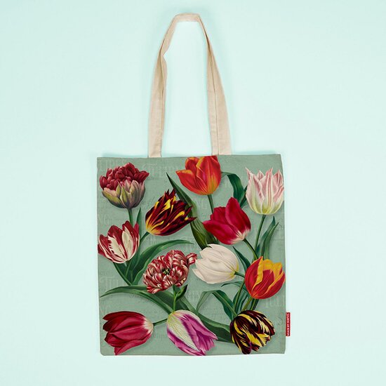 Holland Souvenir Tas - Katoen - Pretty Tullips - Groen