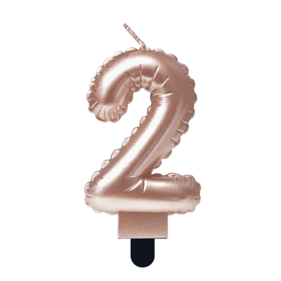 Cijferkaars Folie Ballon Vorm - Ros&eacute; -  2