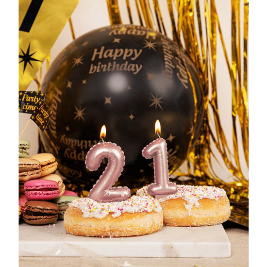 Cijferkaars Folie Ballon Vorm - Ros&eacute; -  2