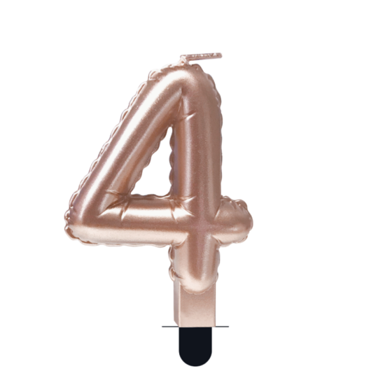 Cijferkaars Folie Ballon Vorm - Ros&eacute; -  4