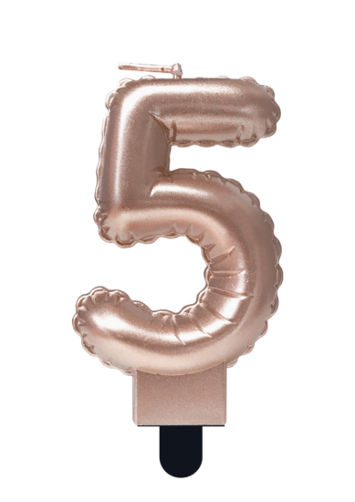 Cijferkaars Folie Ballon Vorm - Ros&eacute; -  5
