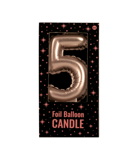 Cijferkaars Folie Ballon Vorm - Ros&eacute; -  5