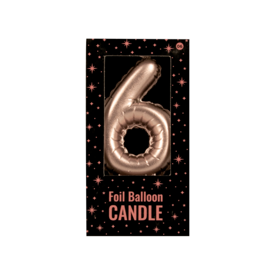 Cijferkaars Folie Ballon Vorm - Ros&eacute; -  6