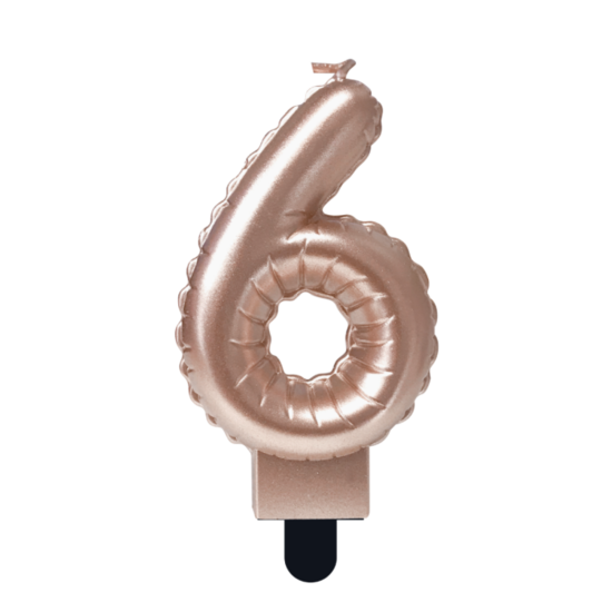 Cijferkaars Folie Ballon Vorm - Ros&eacute; -  6