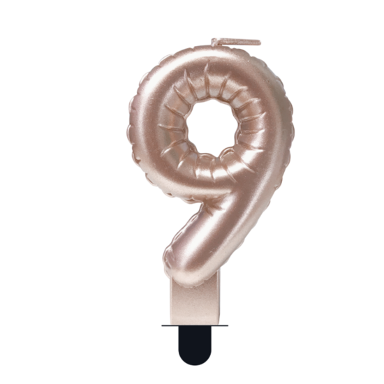 Cijferkaars Folie Ballon Vorm - Ros&eacute; - 9