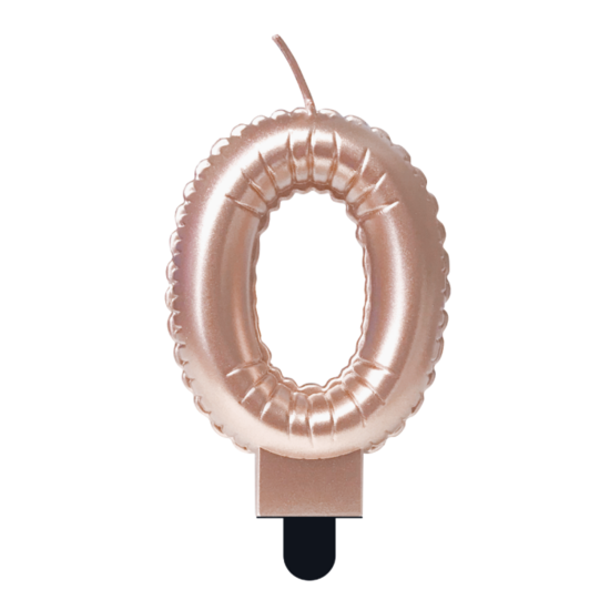 Cijferkaars Folie Ballon Vorm - Ros&eacute; - 0