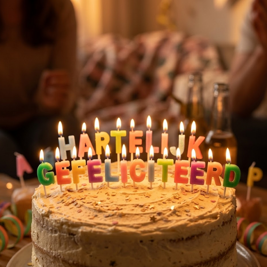 Taartkaarsjes Hartelijk Gefeliciteerd &ndash; Multicolor - Verjaardag