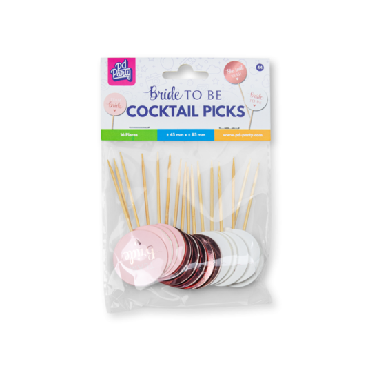 Bride To Be  - Cocktail Prikkers - Ros&eacute; - 16 stuks